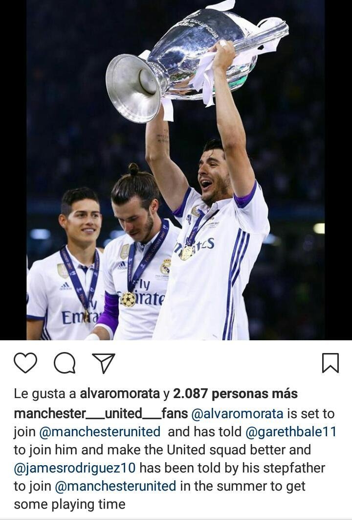 Primer guiño público de Morata al Manchester United