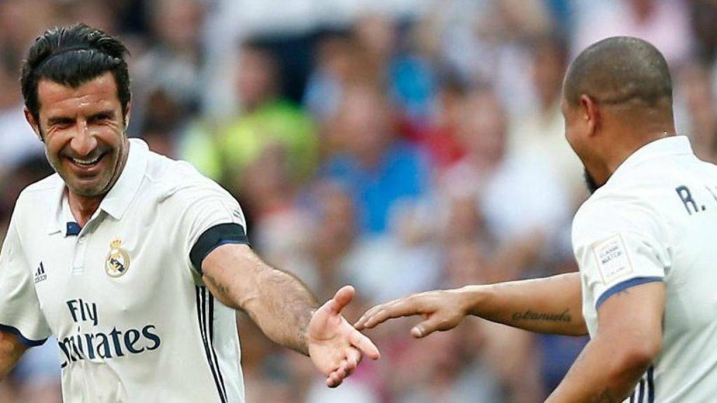 Figo y Roberto Carlos en el Corazón Classic Match