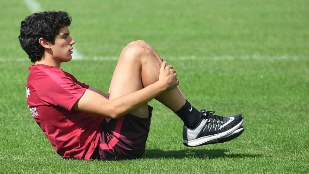 Vallejo durante un entrenamiento con el Eintracht. Foto: eintracht.de