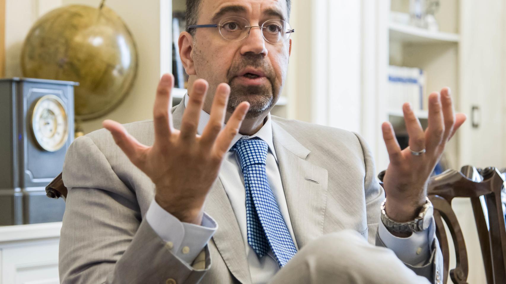El economista Daron Acemoglu, en la sede de la Fundación BBVA en Madrid.