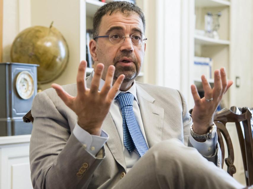 El economista Daron Acemoglu, en la sede de la Fundación BBVA en Madrid.
