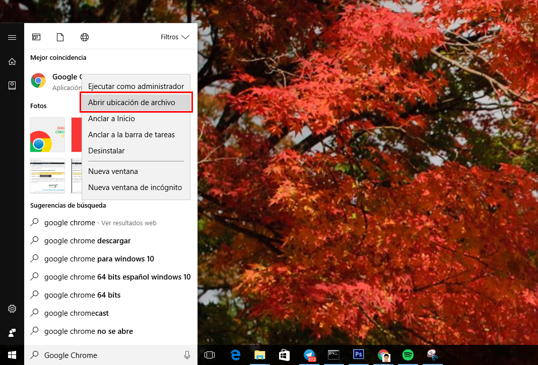 abrir ubicacion del archivo-windows