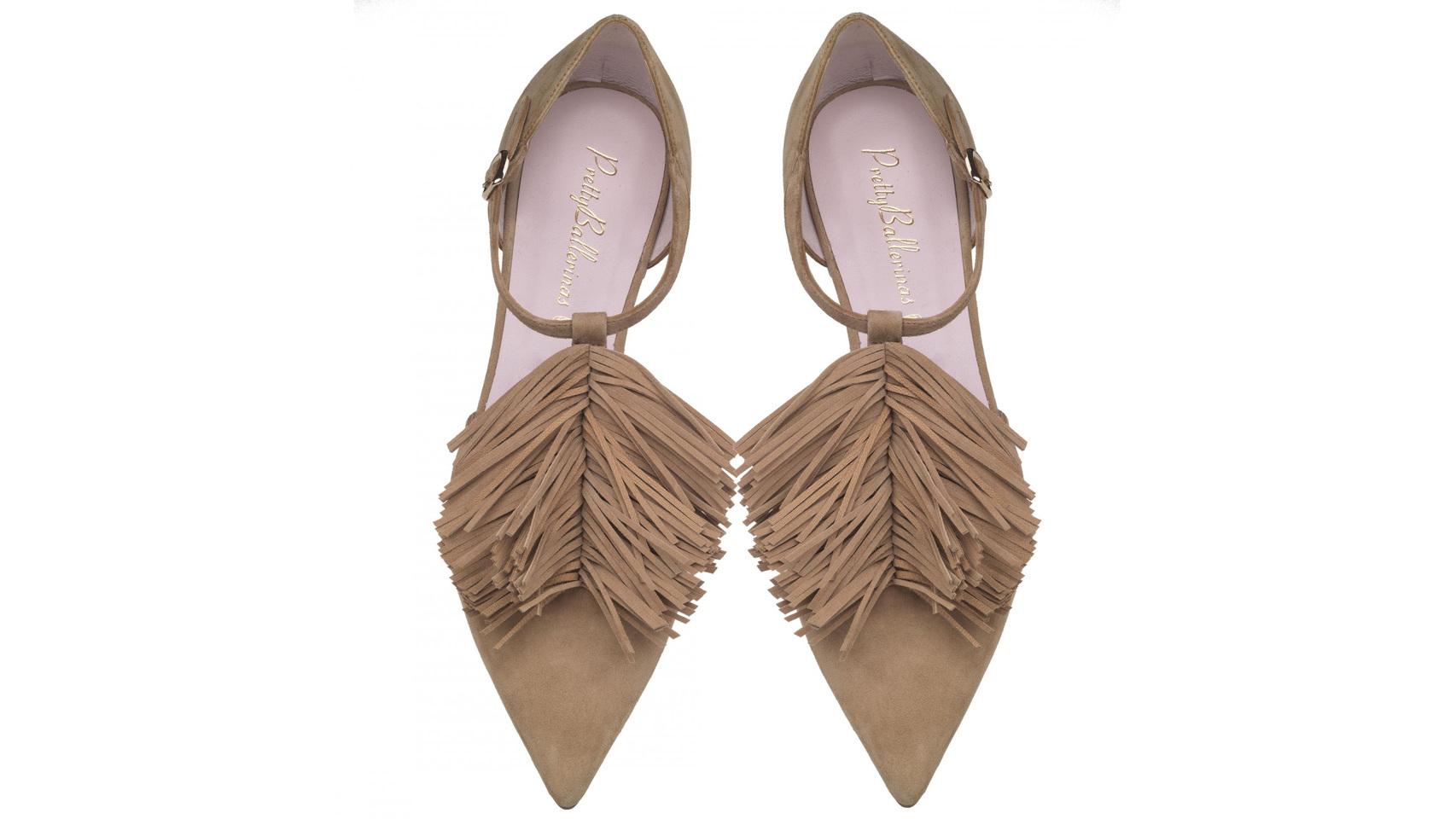 Ella Boho Fringe bailarina-sandalia