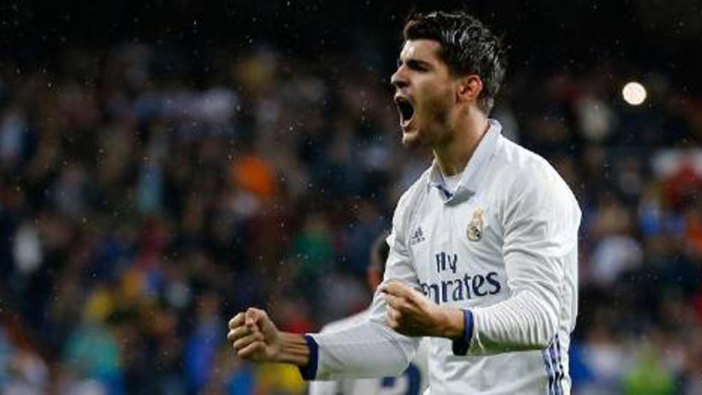 Álvaro Morata celebrando un gol.