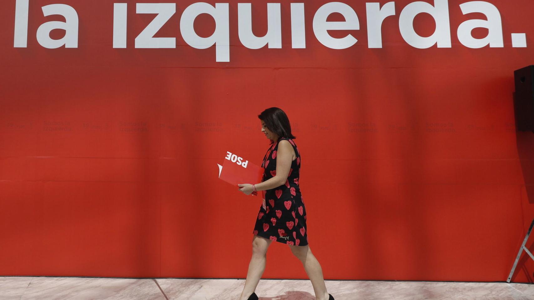 Lastra, este viernes en el Palacio de Congresos de Madrid, donde el PSOE celebra su cónclave.