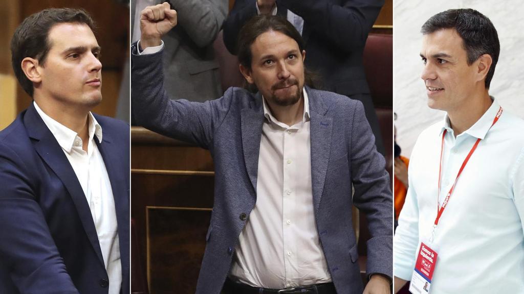 Albert Rivera, Pablo Iglesias y Pedro Sánchez.