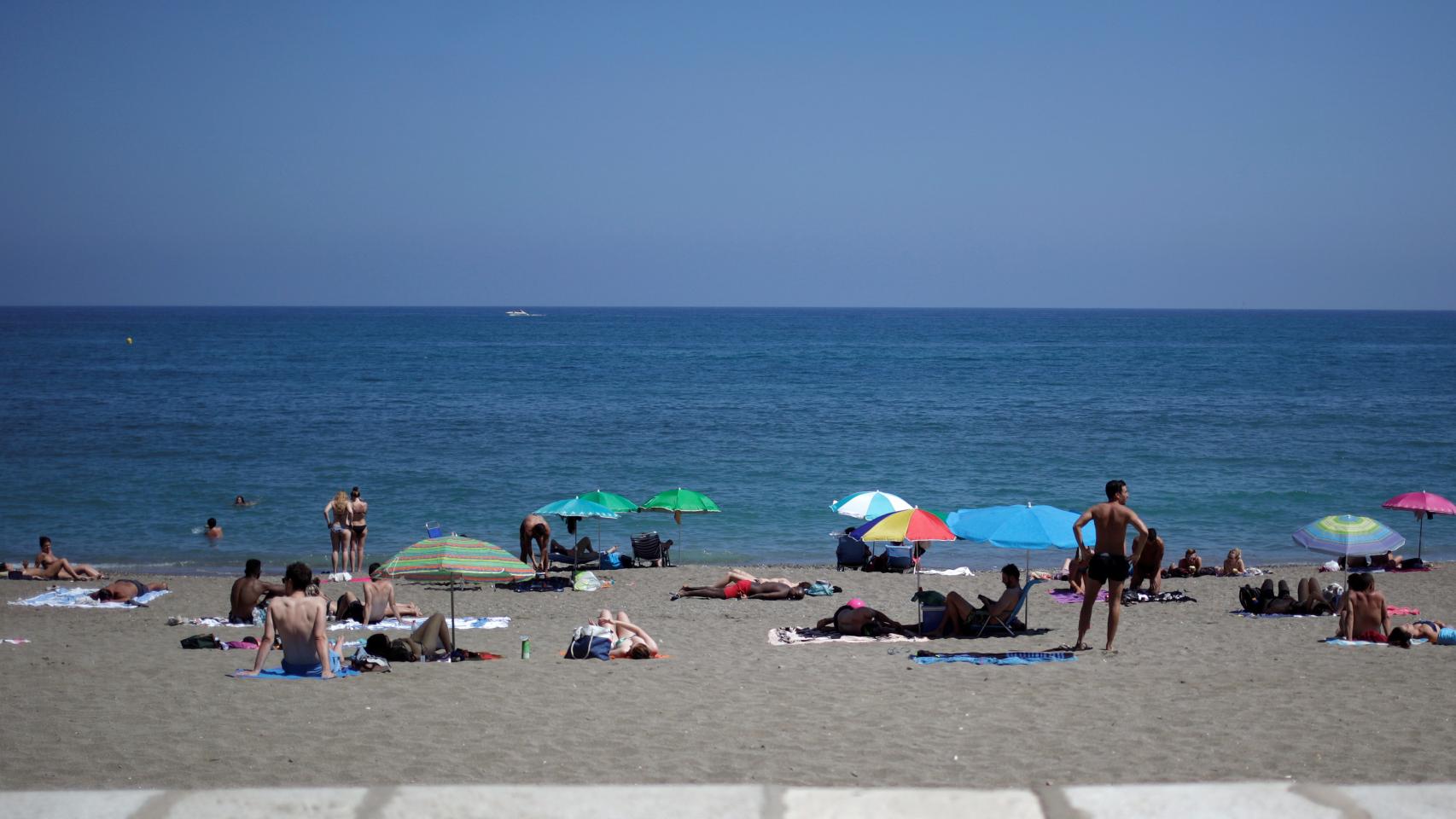 La playa de La Malagueta, en Málaga.