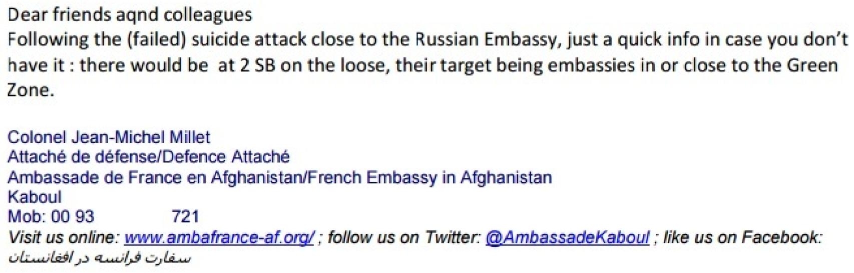 Extracto del correo clave.