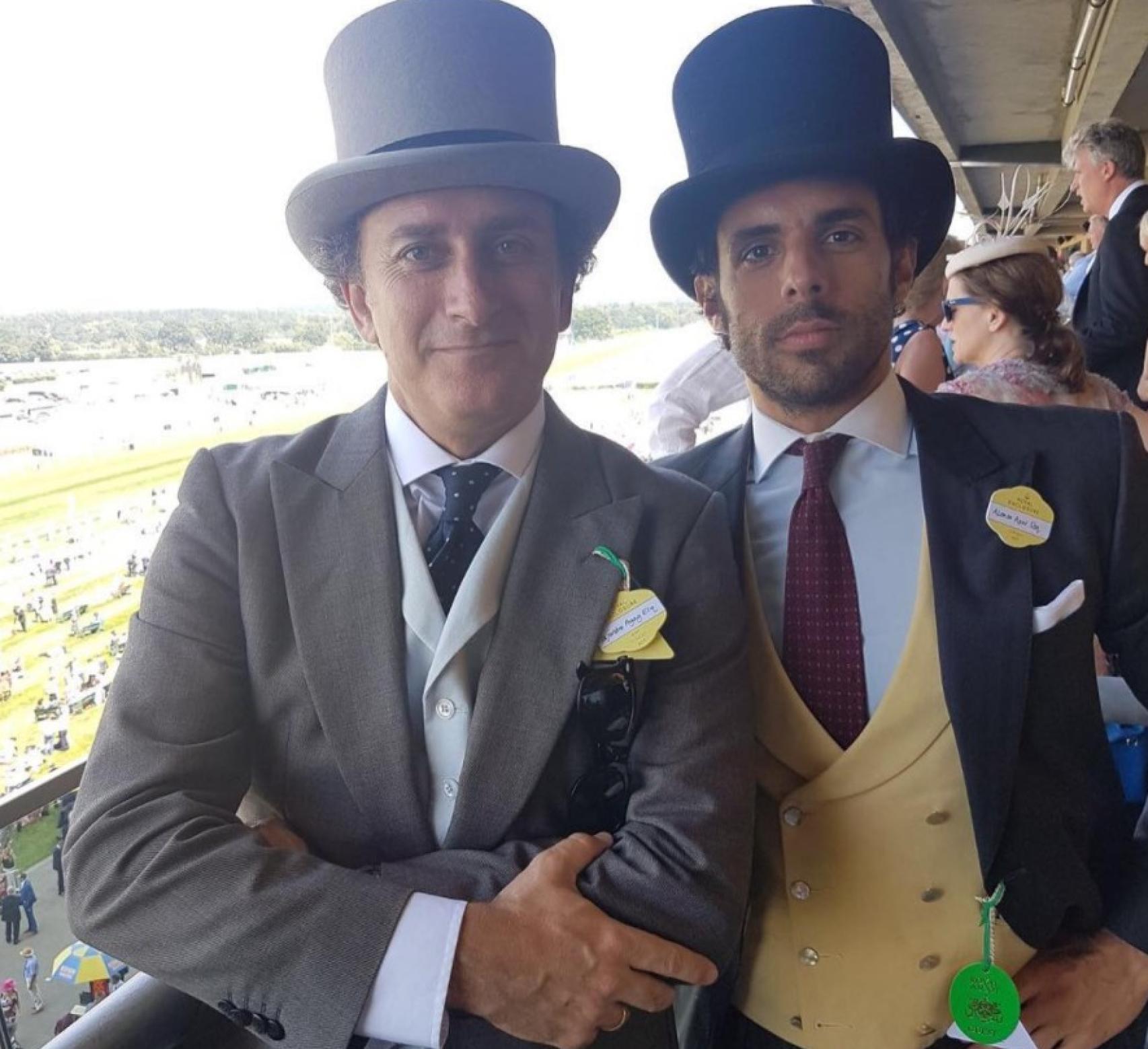 Alonso Aznar y Alejandro Aznar en el hipódromo de Ascot (Berkshire).