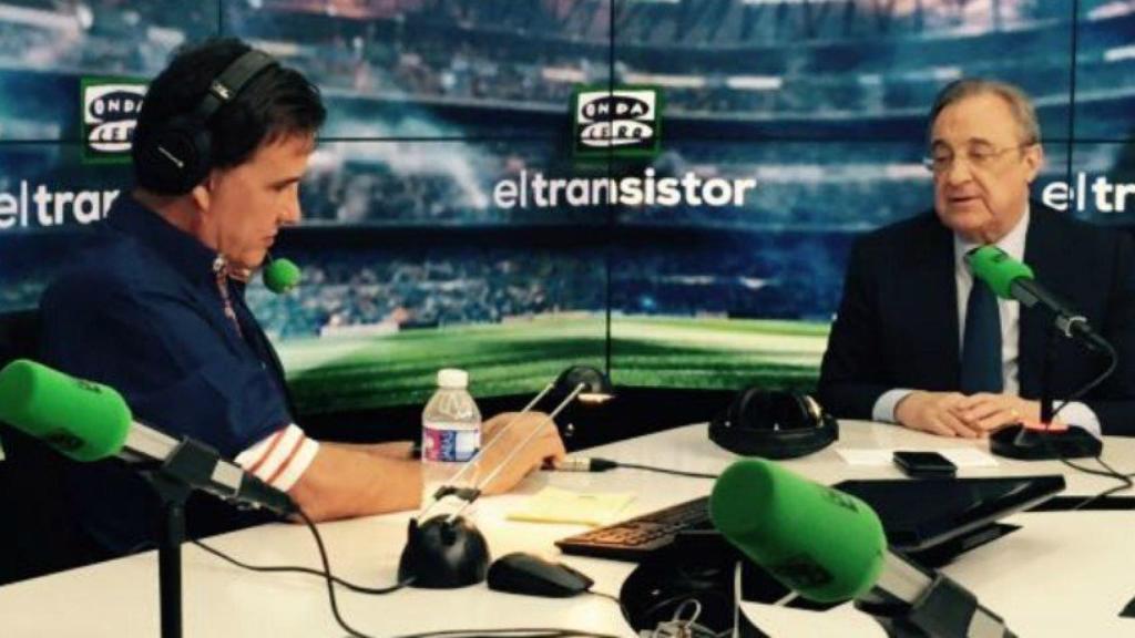 Florentino Pérez junto a De La Morena en Onda Cero   Foto: Twitter (ElTransistorOC)