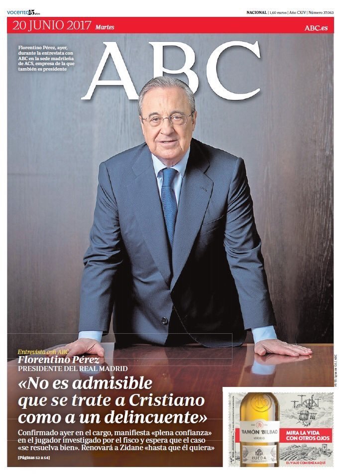 Florentino defiende a Cristiano: No es admisible que se le trate como a un delincuente