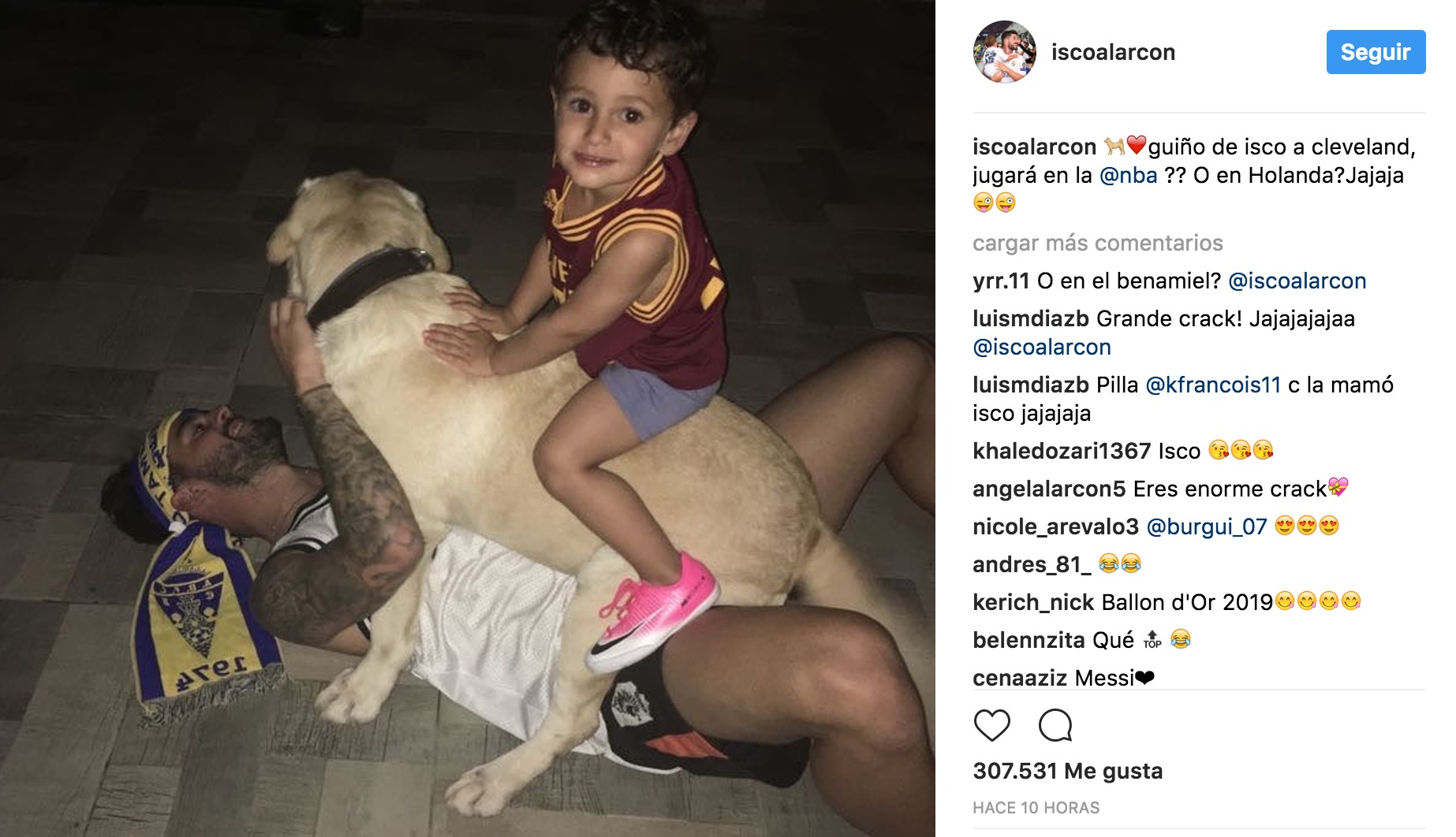 Publicación de Isco en Instagram. Foto: Instagram (@iscoalarcon)