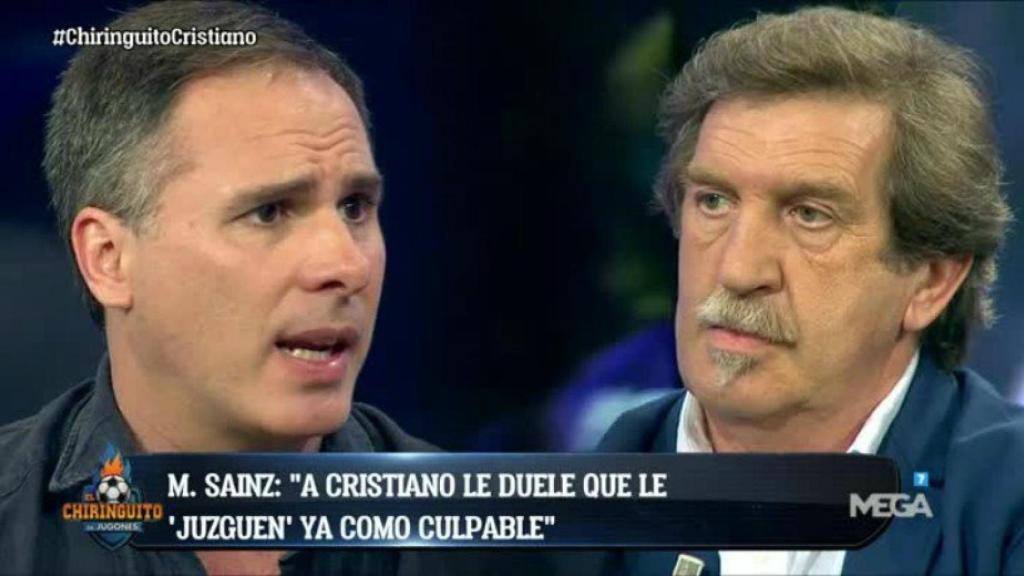 Manu Sainz e Iñaki Cano hablando de Cristiano   Foto: Twitter (@elchiringuitotv)