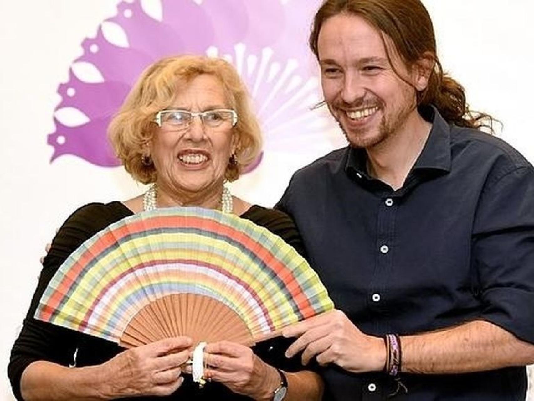 Manuela Carmena y Pablo Iglesias.