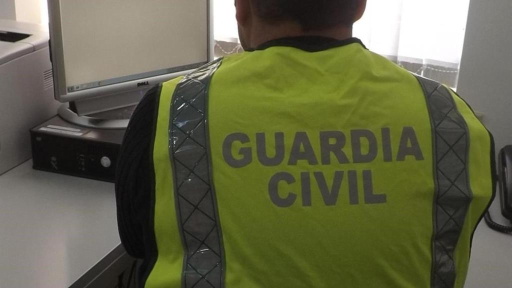 Un agente de la Guardia Civil investiga frente a un ordenador.
