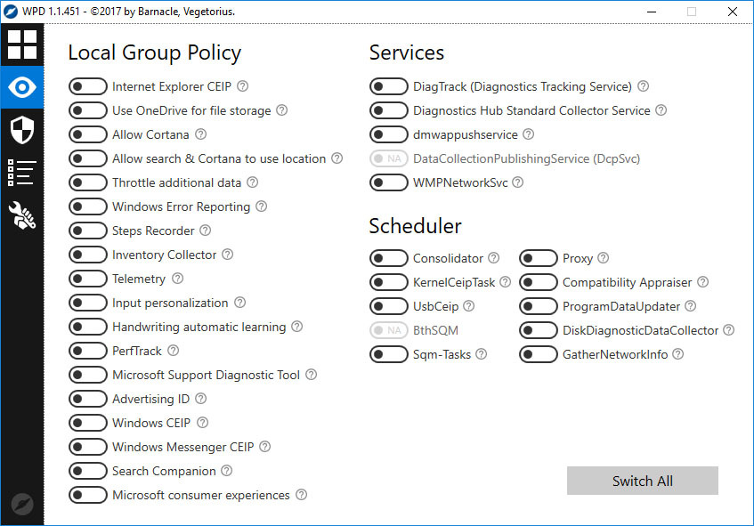 wpd privacidad windows 10