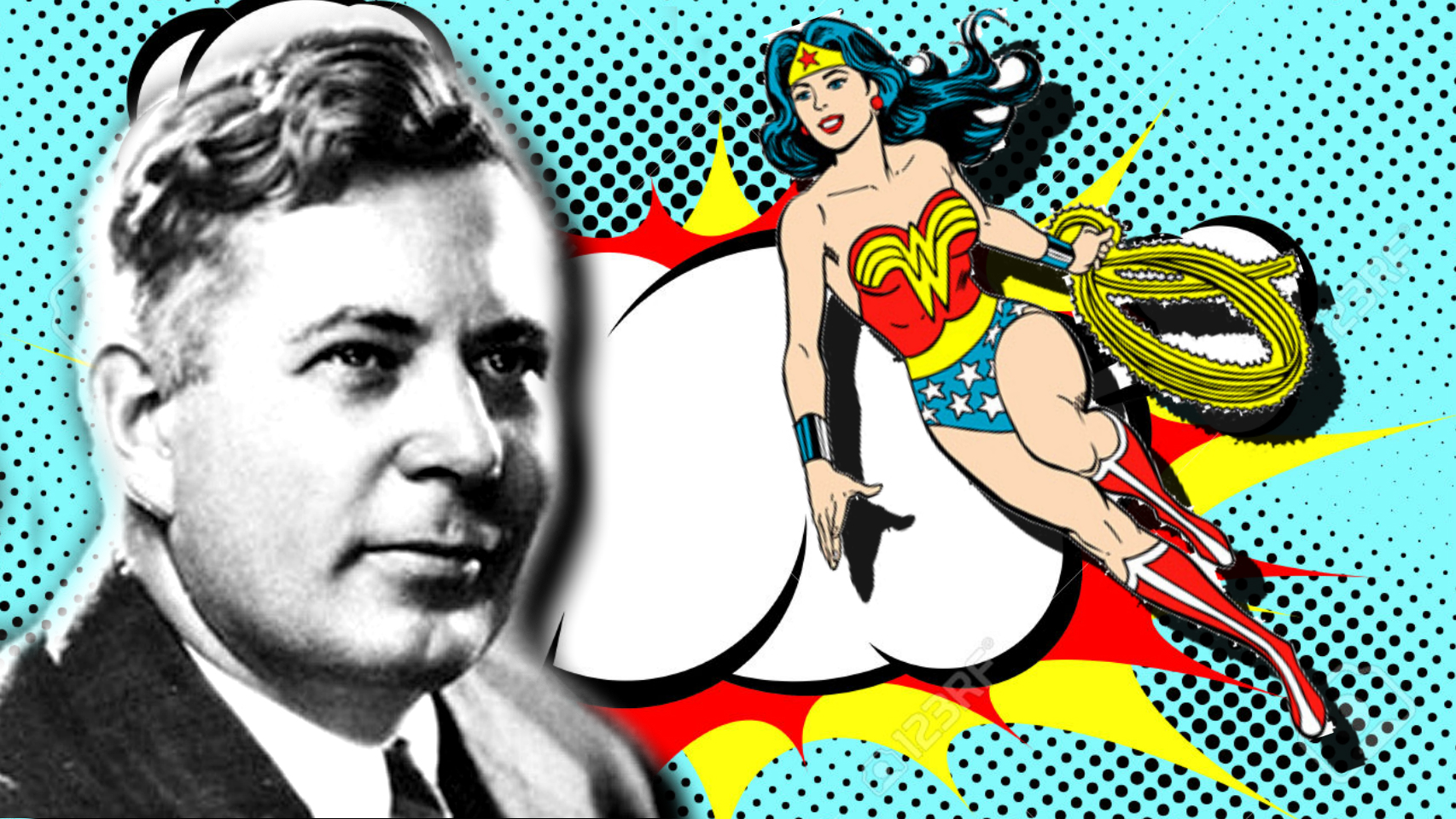 William Moulton Marston junto a su creación.