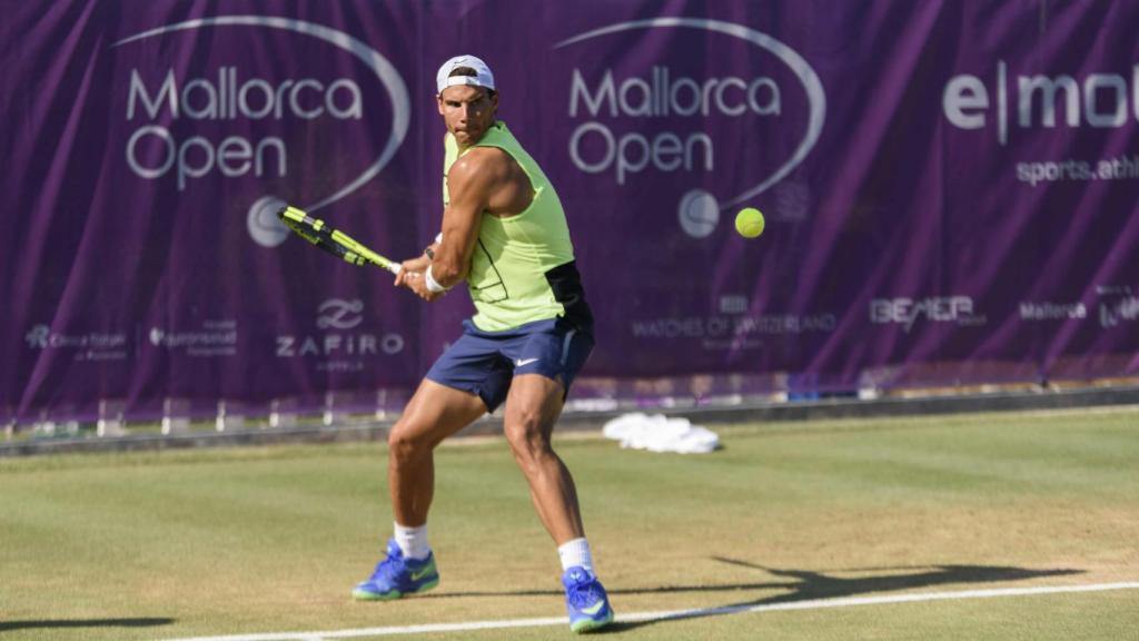 Nadal, durante su entrenamiento del jueves en Mallorca.