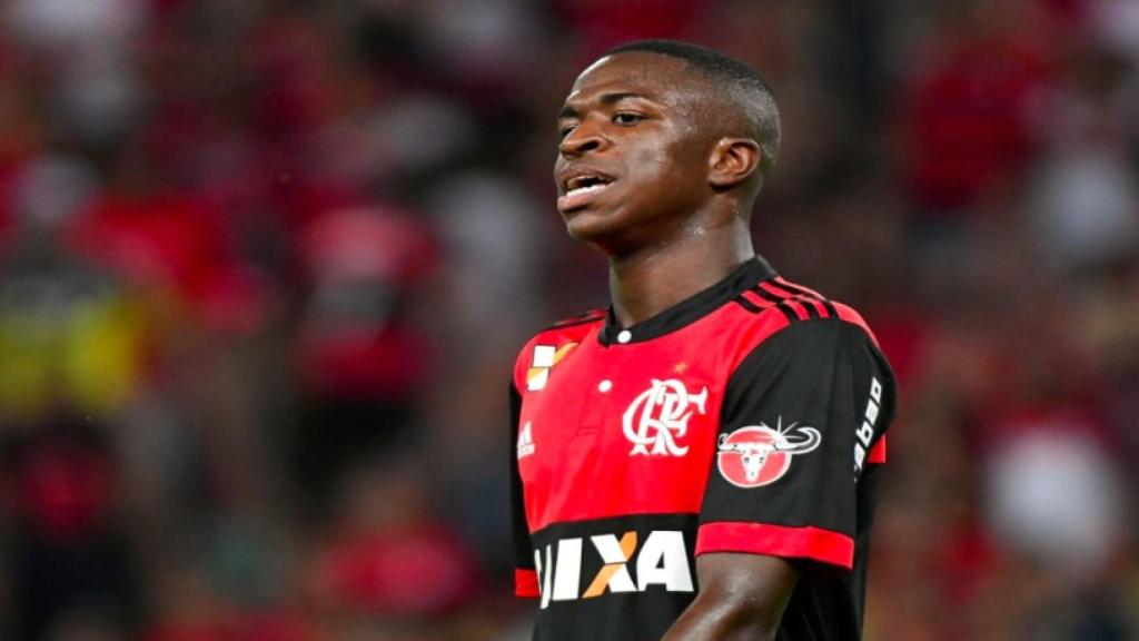 Vinicius Jr en un partido con el Flamengo. Foto: Twitter (@Flamengo).