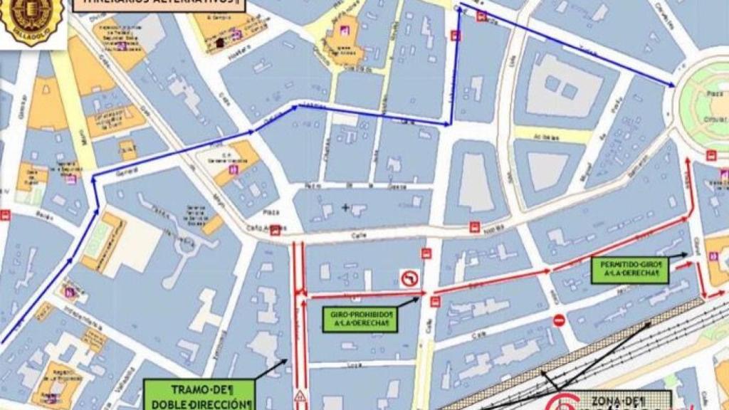 corte trafico calle estacion valladolid 1