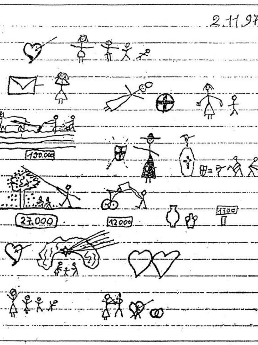 La carta de amor de la mujer italiana analfabeta, basada en símbolos. Habla de política, el campo, sus hijos y los jornaleros.