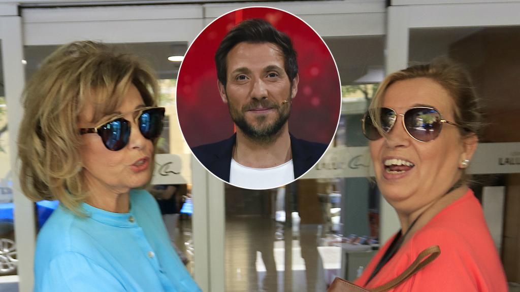 María Teresa Campos junto a su hija Carmen, y Antonio David Flores.