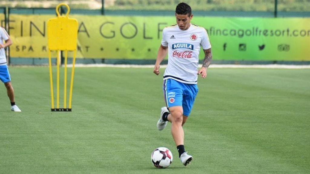 James se entrena con Colombia Foto fcf.com
