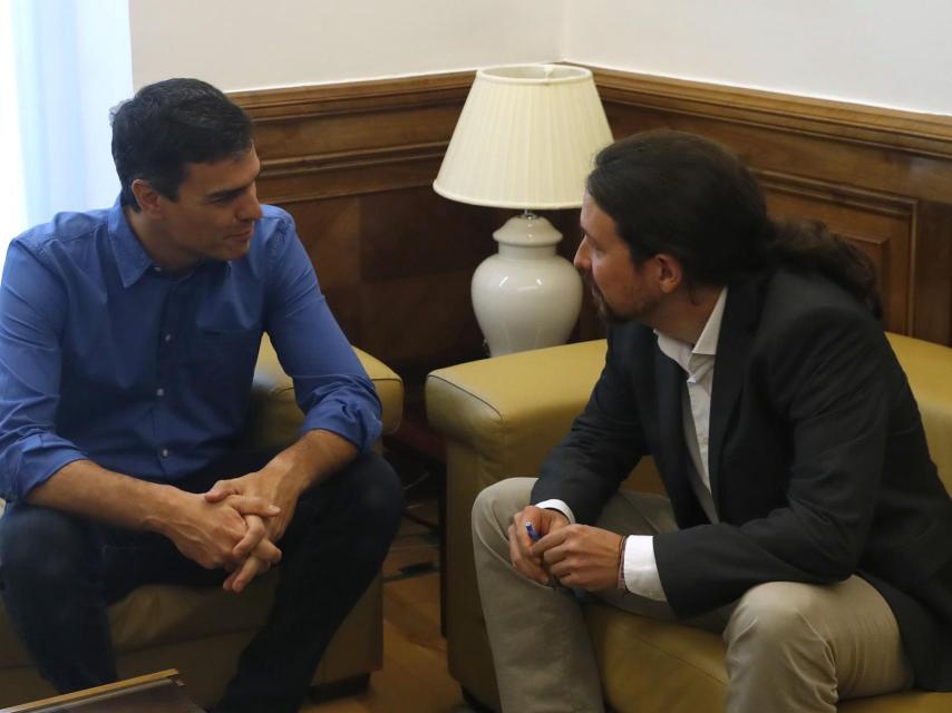 Sánchez e Iglesias, en el Congreso.