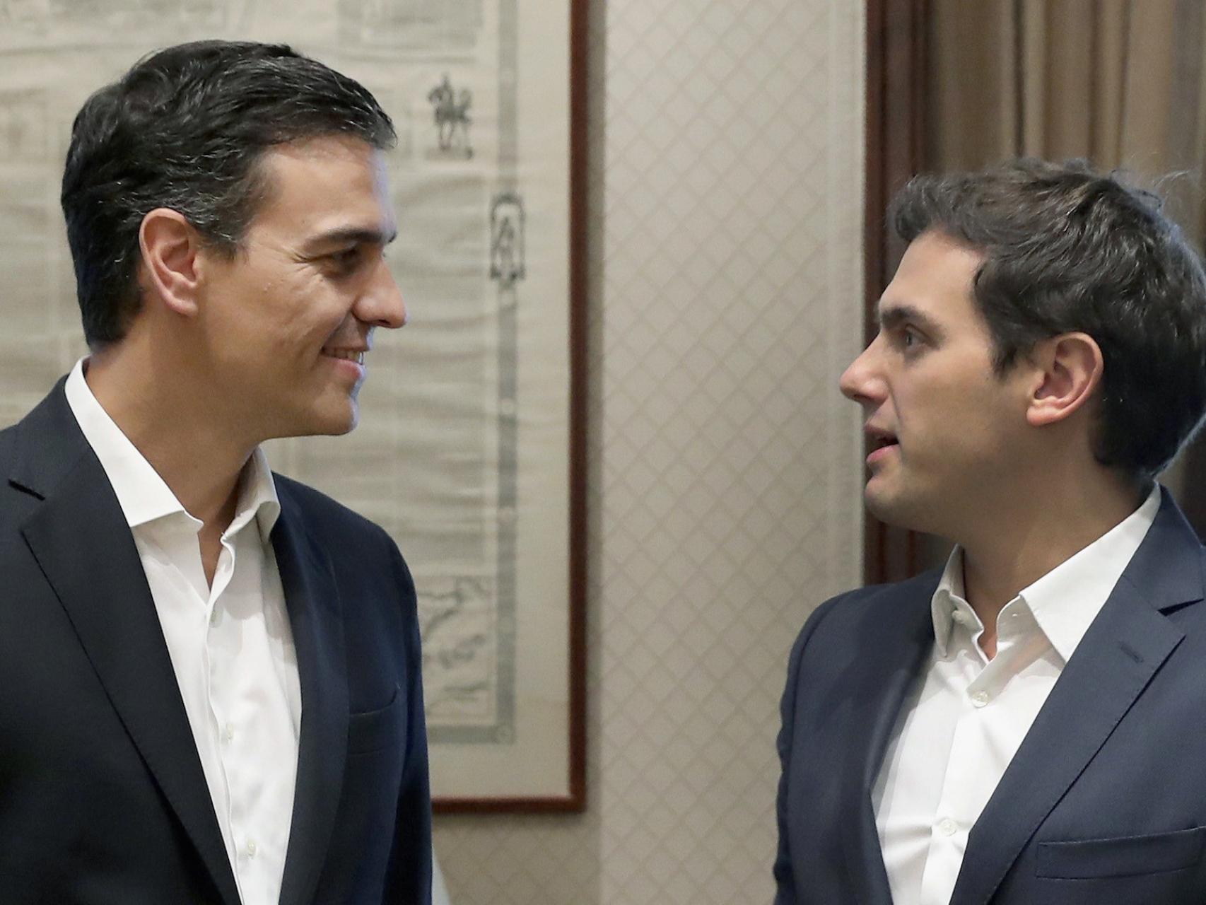 Pedro Sánchez y Albert Rivera, en el Congreso de los Diputados.