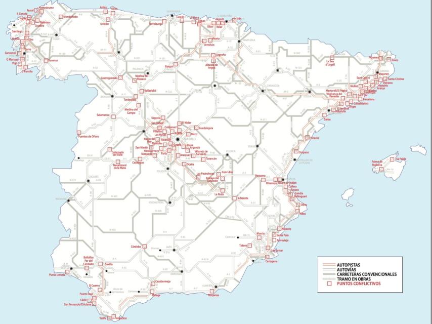 Mapa de puntos conflictivos para el verano.