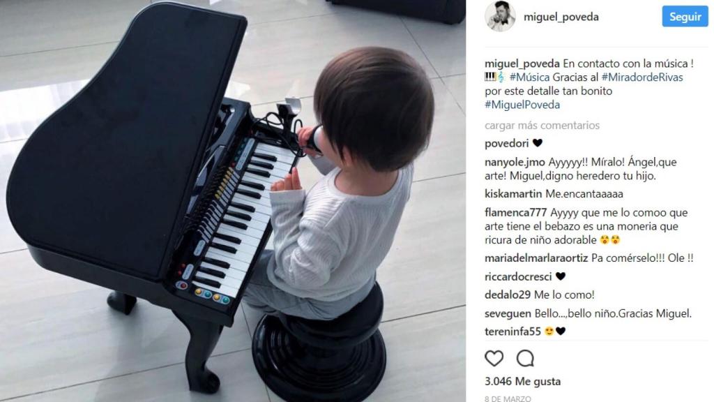 Ángel, hijo de Miguel Poveda, en el Instagram del cantante.