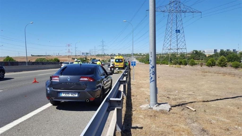 Lugar del accidente en el que un guardia civil ha sido atropellado.