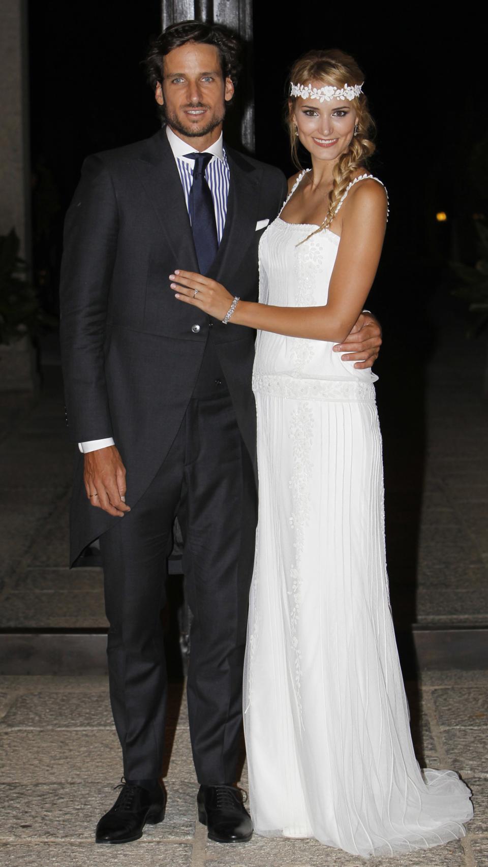 Feliciano López y Alba Carrillo, el día de su boda.