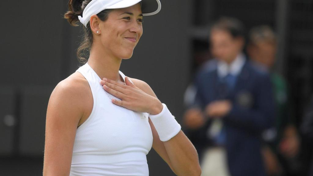Muguruza, tras vencer a Alexandrova en Wimbledon.
