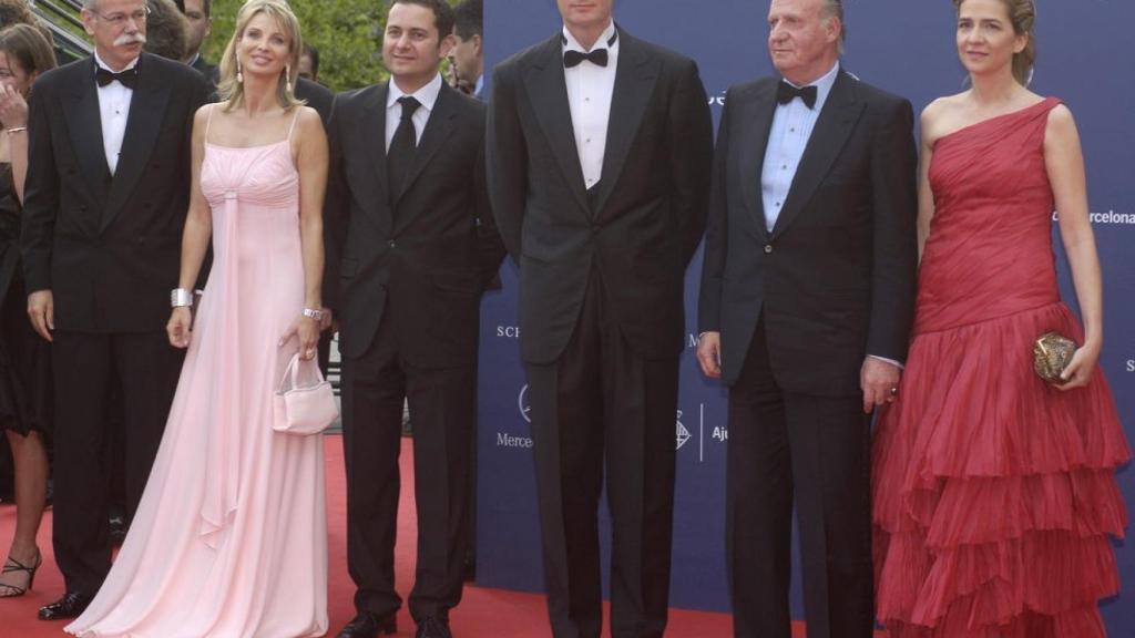Corinna zu Sayn-Wittgenstein con el Rey Juan Carlos I, la Infanta Cristina e Iñaki Urdangarin.