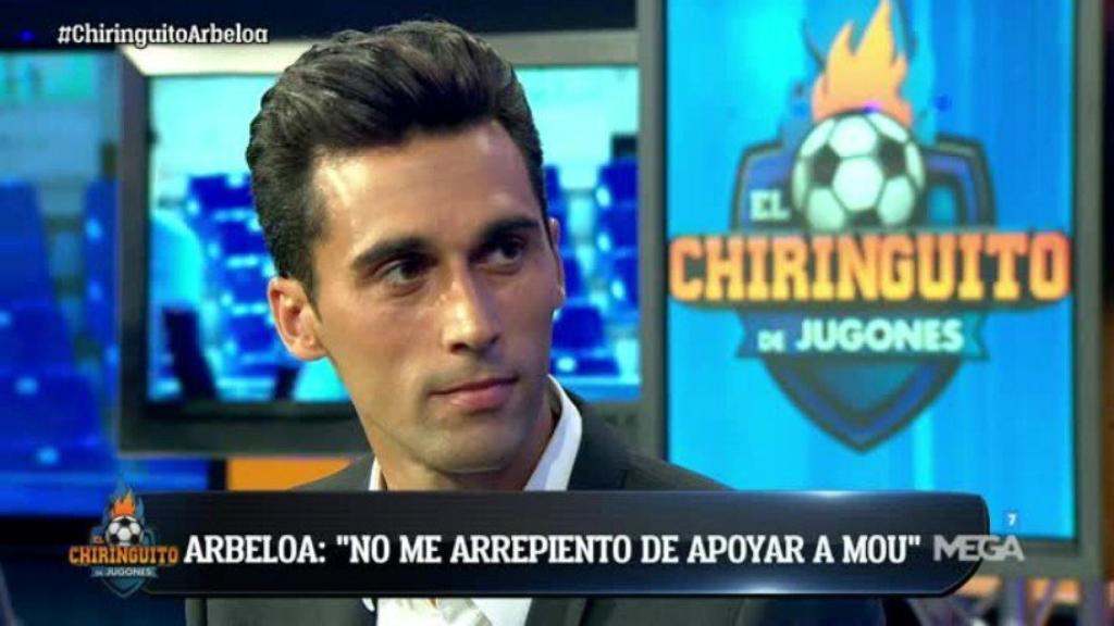 Álvaro Arbeloa, en El Chiringuito. Foto. Twitter (@elchiringuitotv)