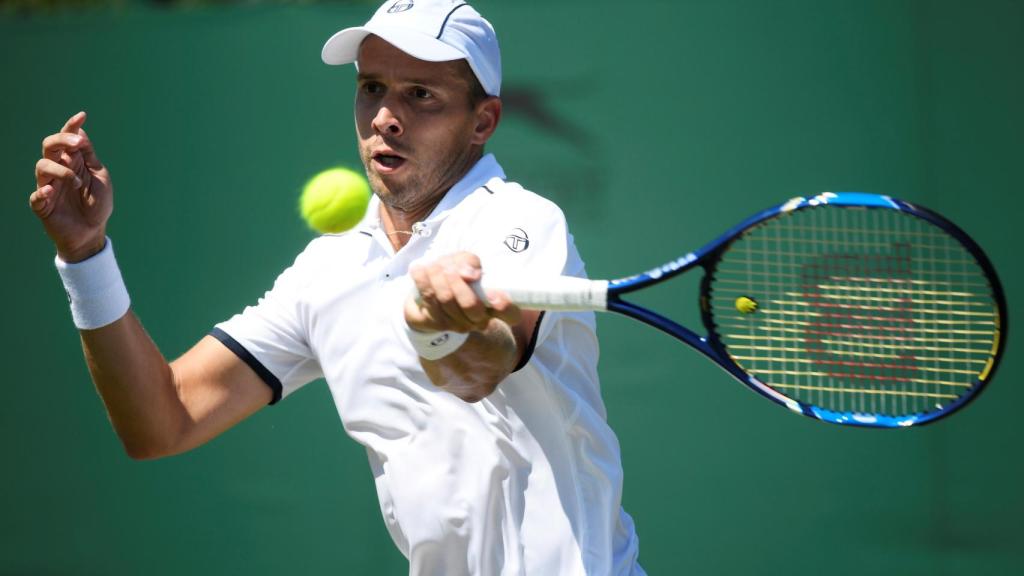 Muller, golpeando una derecha en su partido ante Rosol.