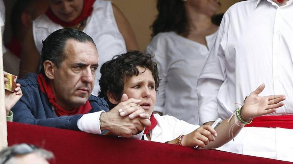 Froilan ve un encierro de San Fermín con Jaime de Marichalar, 2013.