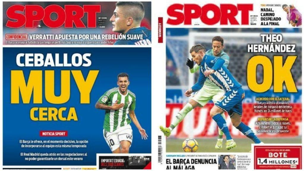 Portadas del diario Sport