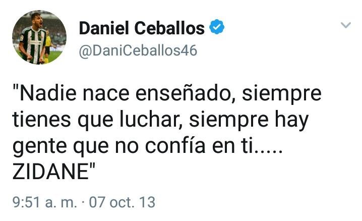 Los tuits de Ceballos dedicados a Zidane y Arbeloa
