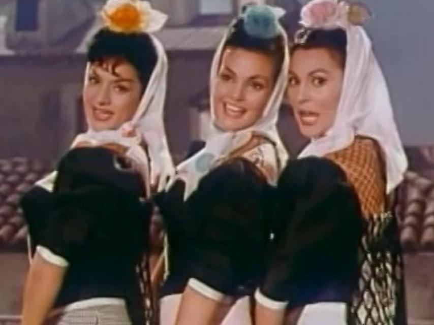 Lola Flores, Carmen Sevilla y Paquita Rico, las tres andaluzas en El balcón de la luna.