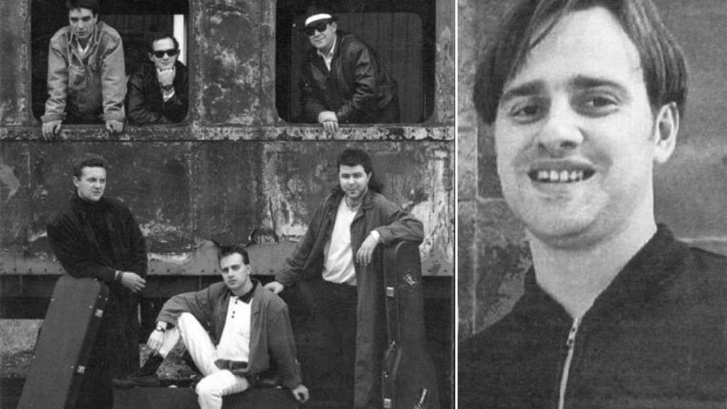 Miguel Ángel Blanco, junto a sus compañeros del grupo musical 'Poker'.