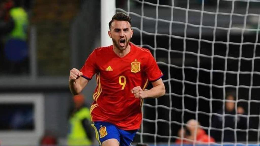 Borja Mayoral en un partido con la Sub-21. Foto: Twitter (@Mayoral_Borja)