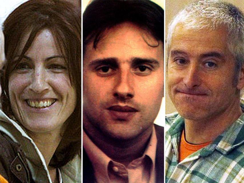 Miguel Ángel Blanco, entre sus asesinos, los etarras Amaia (Izq.) y Txapote (Dcha.).