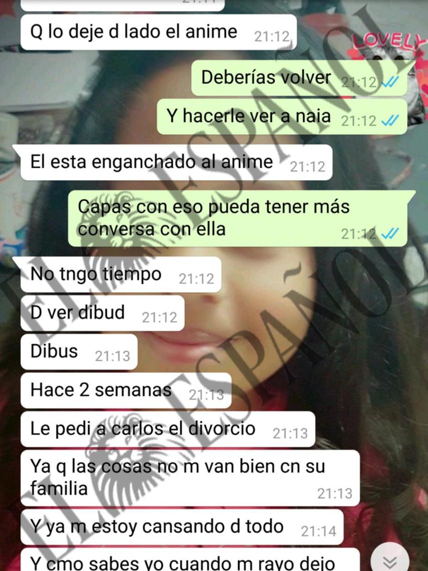 En otro mensaje, la madre de Naiara asegura que tenía la intención de separarse de su pareja.