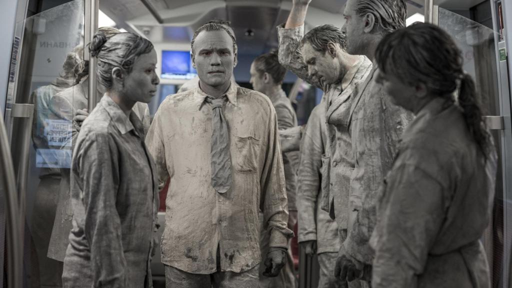 El metro fue escenario de performance.