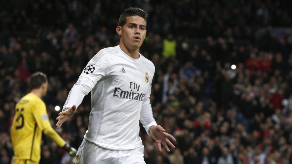 James Rodríguez en un partido con el Real Madrid.