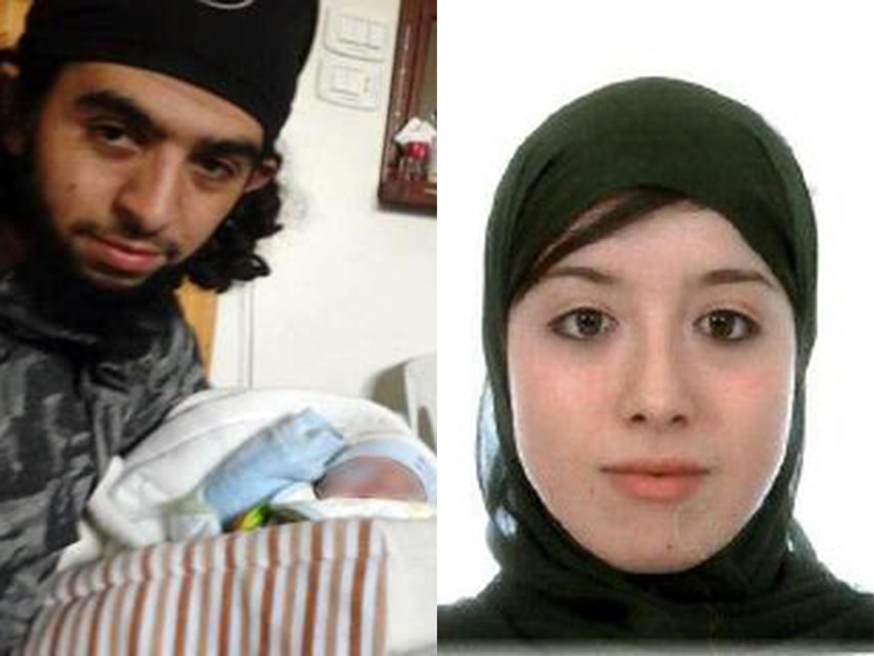 Assia Ahmed a la izquierda y a la derecha, Kokito y el hijo de ambos.