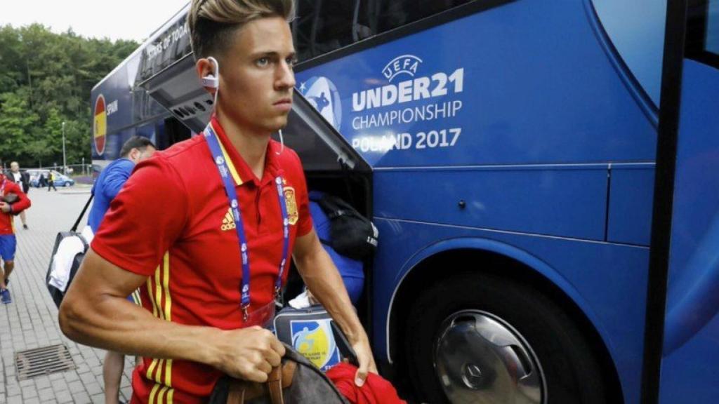 Marcos Llorente, durante la pasado concentración con España sub21. Foto Twitter (@Marcos_Llorente)
