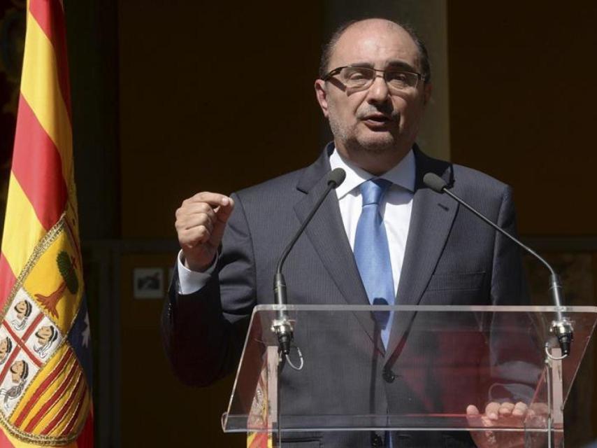 Javier Lambán, en el acto del día de Aragón en Huesca